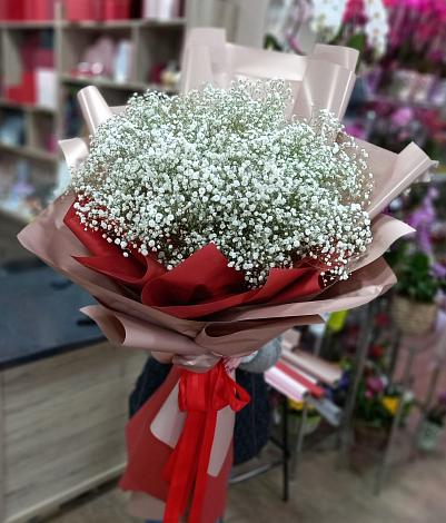 Букет цветов из: Гипсофила в Лебяжье Курганской области