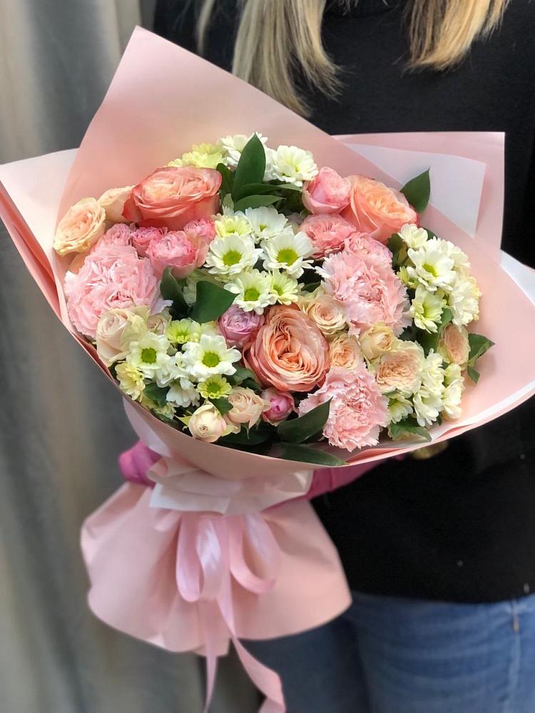 Букет цветов из: Гвоздики, Розы и Хризантемы в Лебяжье Курганской области