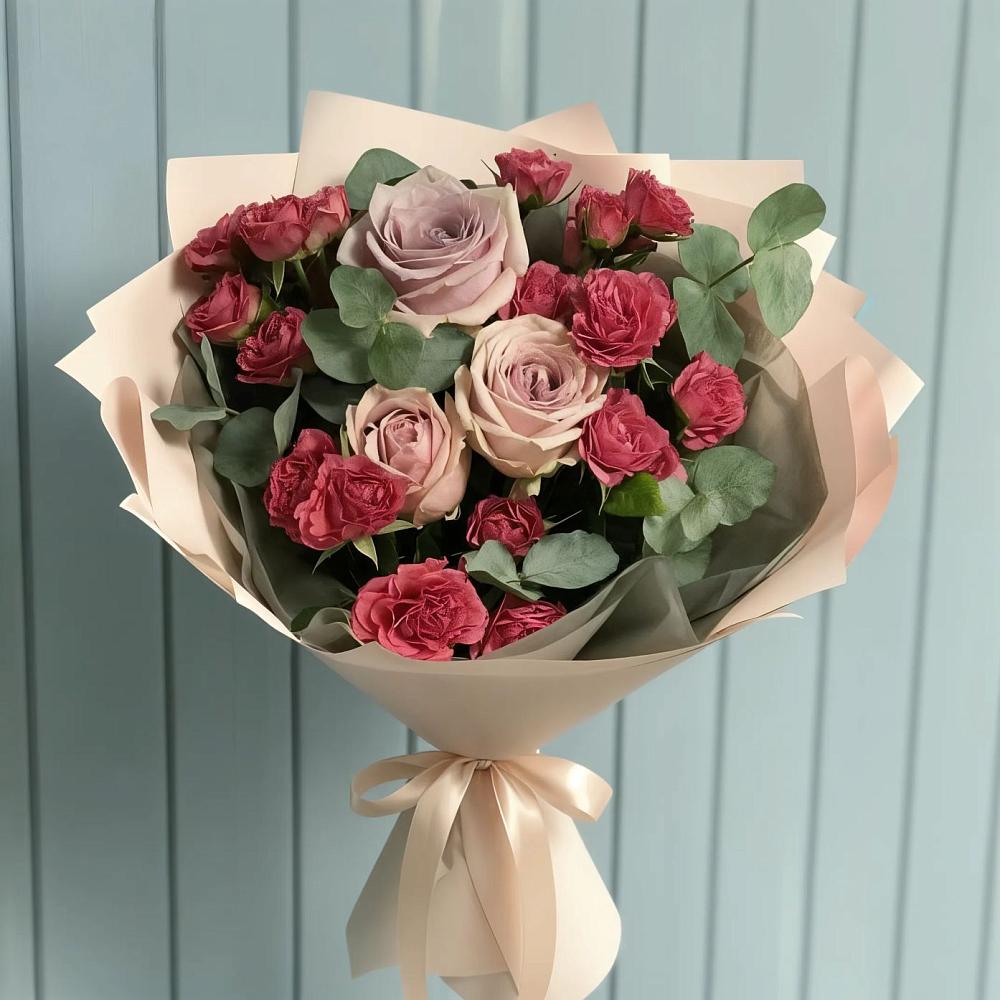 Букет цветов из: Гвоздики и Розы в Лебяжье Курганской области