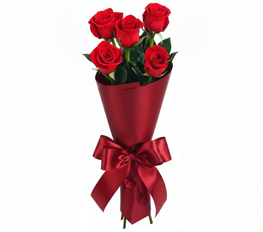 Букет 5 Красных роз Эдлесс Лав в Лебяжье Курганской области