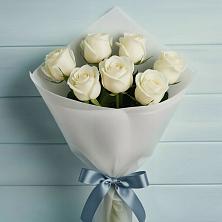 Букет 7 Белых роз Эдлесс Лав в Лебяжье Курганской области