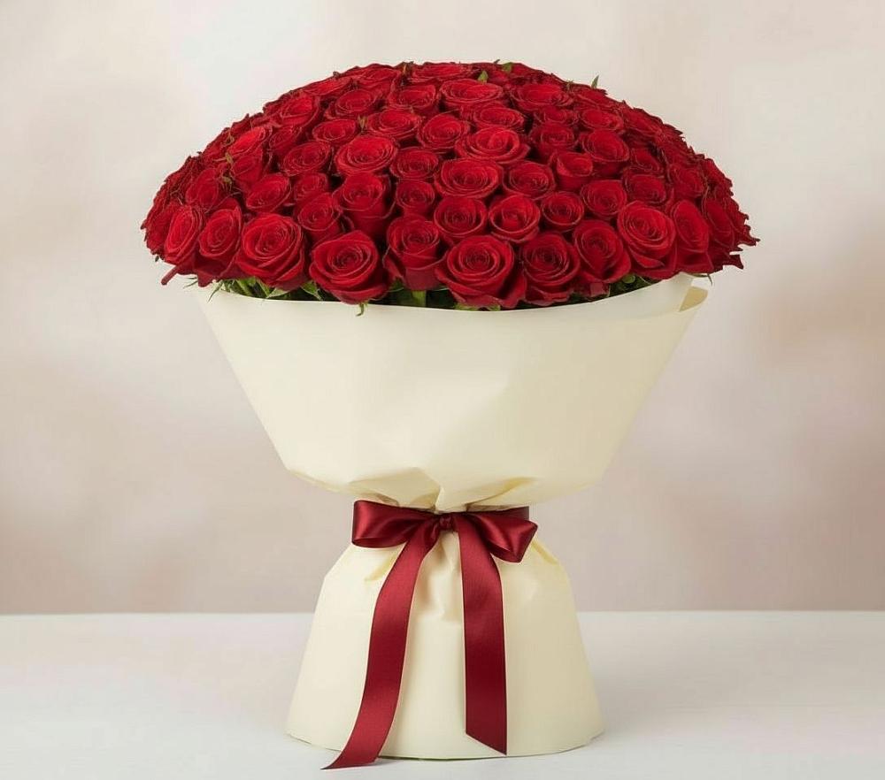 Букет 101 Красная роза Милано в Лебяжье Курганской области