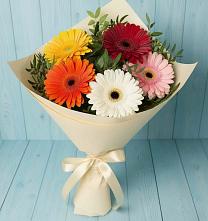 Букет цветов из:  Герберы в Лебяжье Курганской области