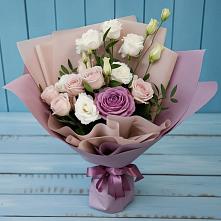 Букет цветов из:  Розы и Лизиантусы #REPLACE_PRED# Лебяжье Курганской области