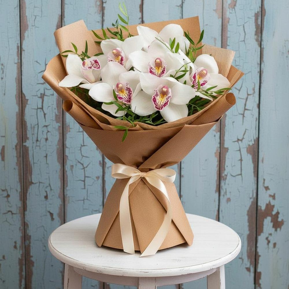 Букет цветов из: Орхидеи и Розы в Лебяжье Курганской области