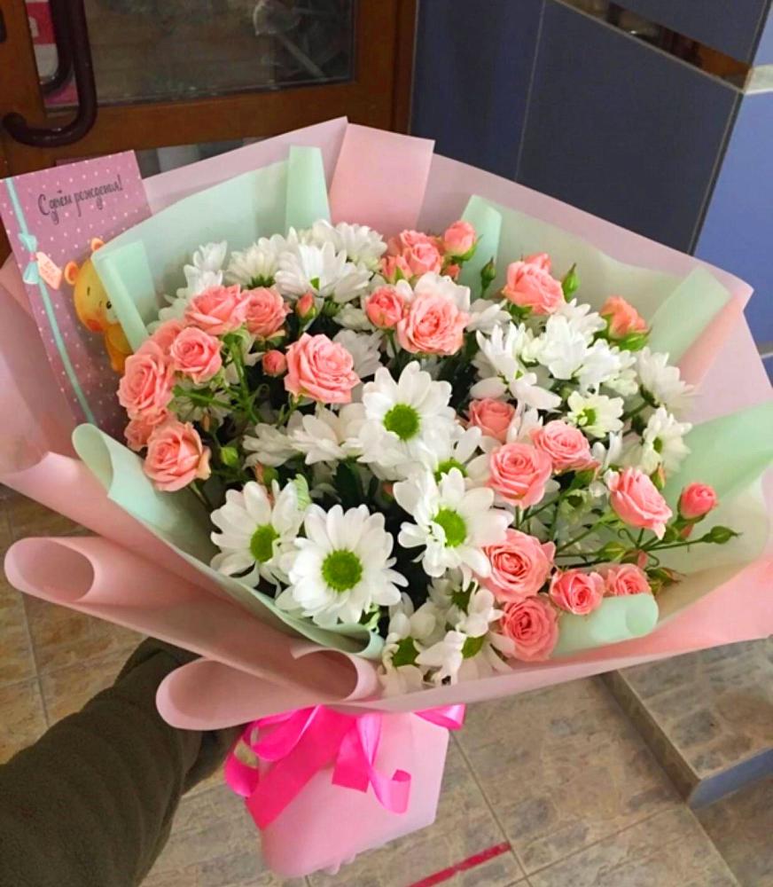 Букет цветов из: Розы и Хризантемы в Лебяжье Курганской области