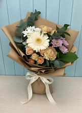 Букет цветов из:  Герберы и Хризантемы в Лебяжье Курганской области