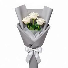 Букет 3 белые розы #REPLACE_PRED# Лебяжье Курганской области