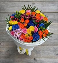 Букет цветов из:  Розы и Хризантемы в Лебяжье Курганской области