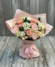 Букет цветов из:  Гвоздики, Розы и Хризантемы в Лебяжье Курганской области