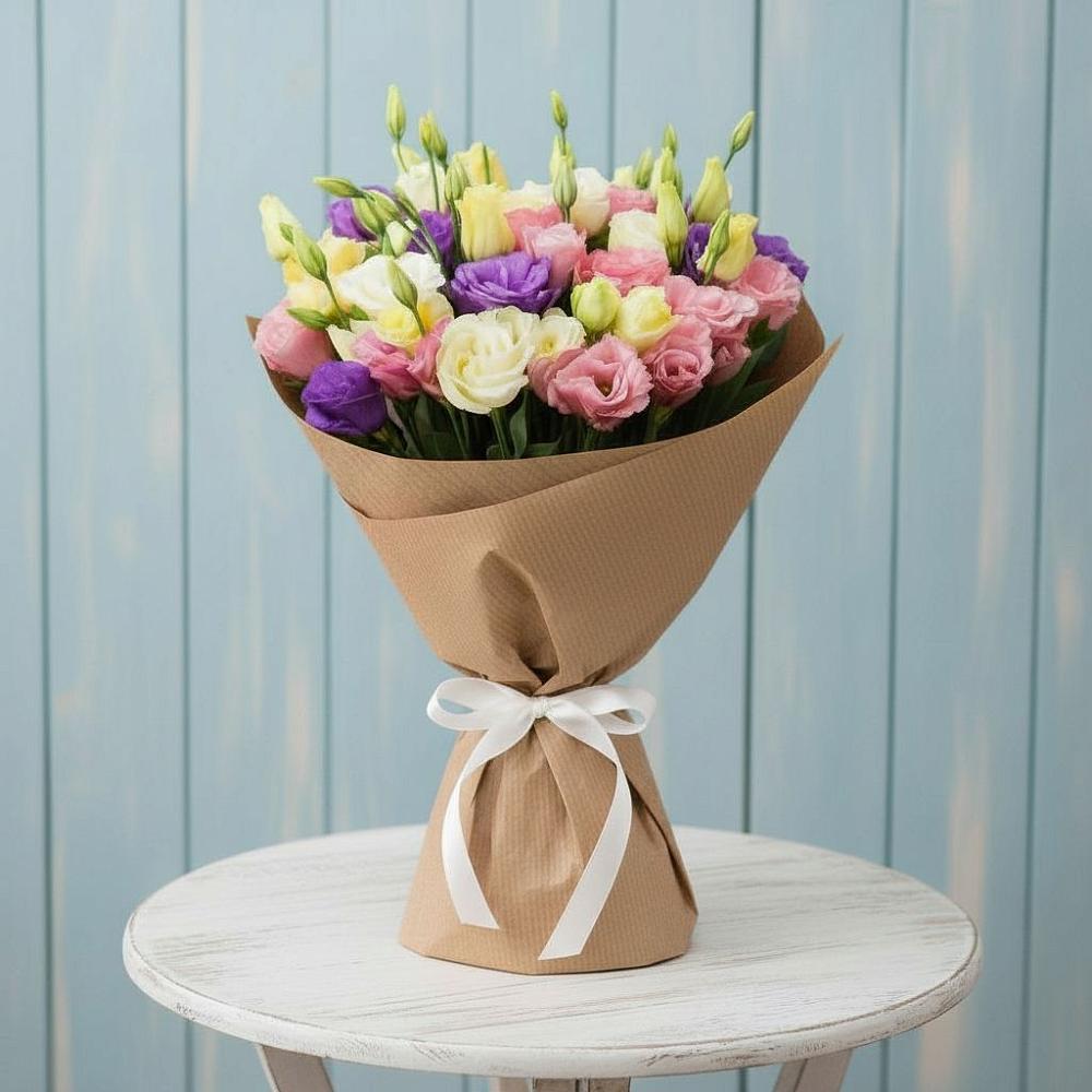 Букет цветов из: Лизиантусы в Лебяжье Курганской области