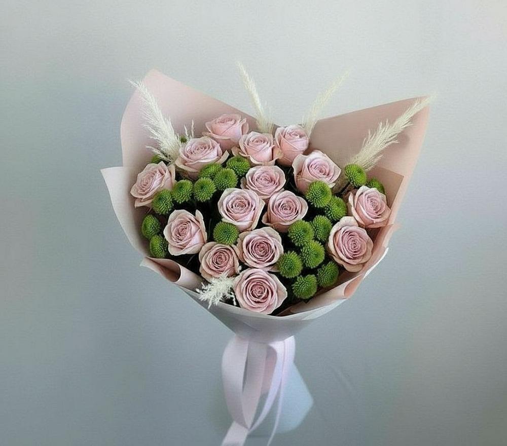 Букет цветов из: Розы и Хризантемы в Лебяжье Курганской области