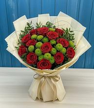 Букет цветов из:  Розы и Хризантемы в Лебяжье Курганской области