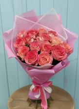Букет 15 Розовых роз Равель #REPLACE_PRED# Лебяжье Курганской области