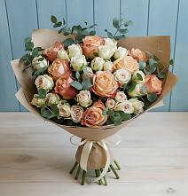 Букет цветов из:  Альстромерии и Розы в Лебяжье Курганской области