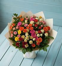 Букет Микс из разноцветных кустовых роз #REPLACE_PRED# Лебяжье Курганской области